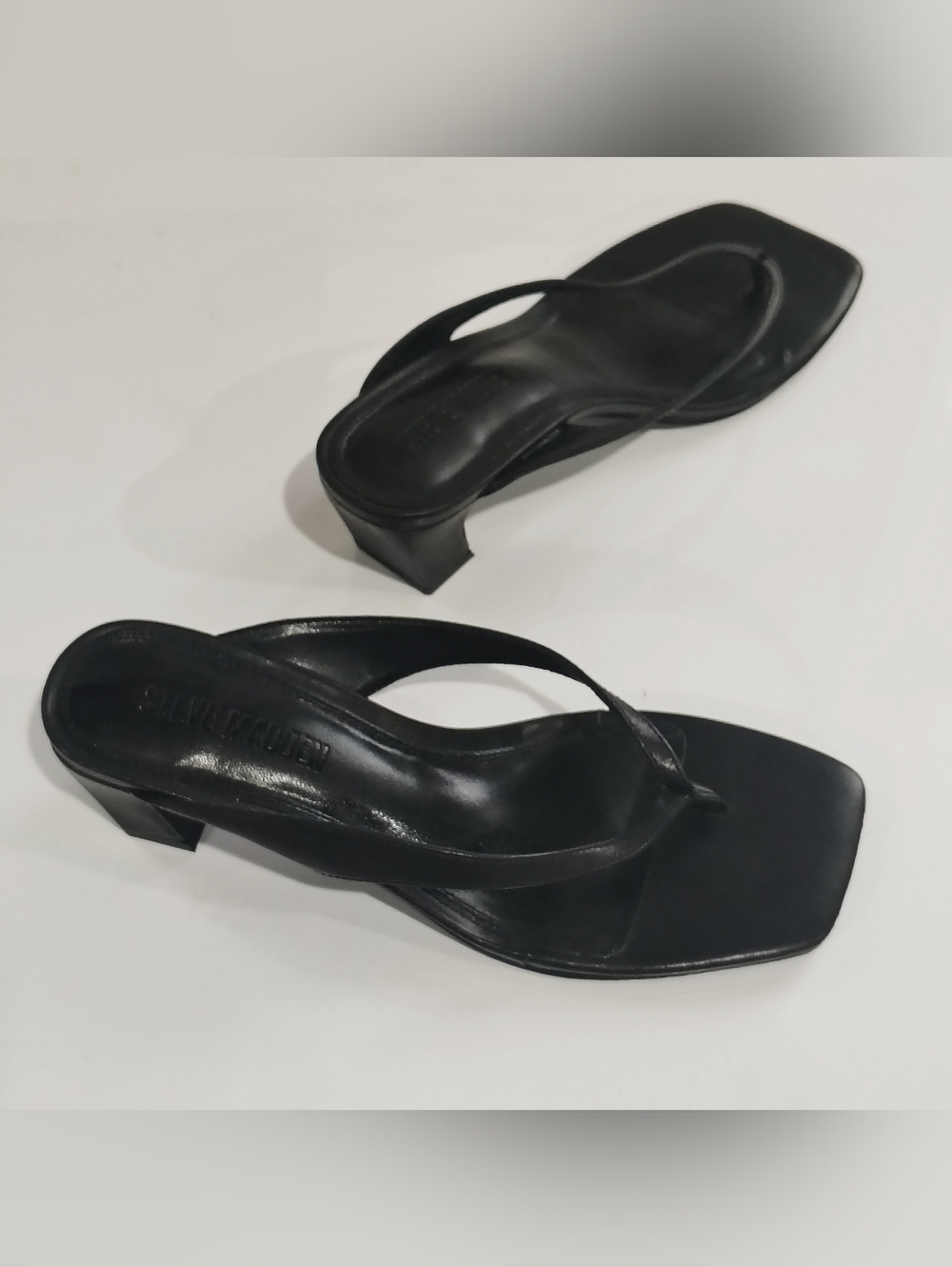 Steve Madden TRACIE Black Leather Sandal Size 7.5M